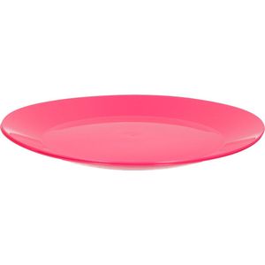 2x stuks ontbijt/diner bordjes hard kunststof 26 cm in het roze. Outdoor servies camping/picknick/verjaardag