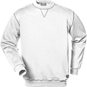 SIR SAFETY SIRFLEX SWEATSHIRT, Wit - Ronde Hals - Elastische Gebreide Manchetten En Tailleband - Kettinggestikte Naden In Contrasterende Kleur