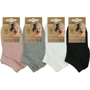 Baby bio sneaker sokjes - 12 paar kousen - hoogwaardig katoen - maat 24/27 - 4 kleuren