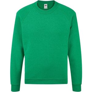 Fruit Of The Loom Kinderen Unisex Raglan mouwen Sweatshirt (Heather Groen)