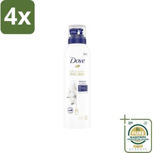 Dove Shower Foam - Deeply Nourishing - Cotton Oil - 200 ml - Voordeelverpakking - 4 stuks - Katoenzaadolie - Hydraterende douche