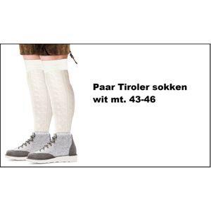 Paar Tiroler sokken lang wit mt.43-46 - tirol oktoberfest apres ski winter feest thema party lederhose kousen festival