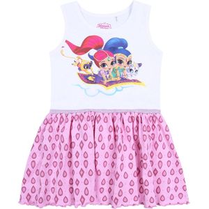 Wit met roze jurk met Shimmer & Shine print