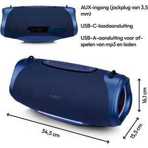 Medion - LIFE P61762 - Draagbare Bluetooth-luidspreker - Blauw - Bluetooth - IPX7