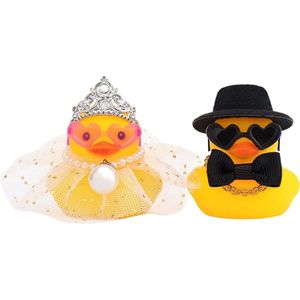 Rubber Ducks for Weddings - Bride and Groom Duckling Couple for Ceremony Gift