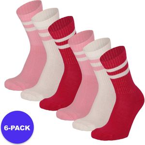 Apollo (Sports) - Sportsokken kinderen - Multi Roze - Maat 35/38 - 6-Pack - Voordeelpakket