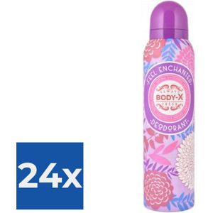 Body-x Deodorant voor Vrouwen | 150 ml | Spray - Voordeelverpakking 24 stuks