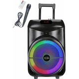 INOVALLEY - KA122 - Trolleyluidspreker - Zwart - Bluetooth - Verlicht