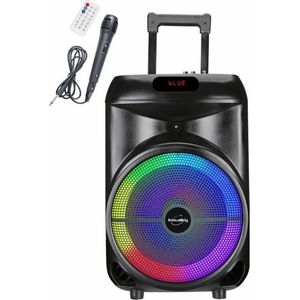 INOVALLEY - KA122 - Trolleyluidspreker - Zwart - Bluetooth - Verlicht