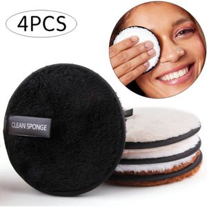 4x Herbruikbare Make-up Doekjes – Wasbare Microvezel Wattenschijfjes voor Gezichtsreiniging en Huidverzorging