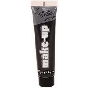 Zwarte horror schmink op waterbasis tube 25 ml - Schminken - Schmink halloween/carnaval - Make-up