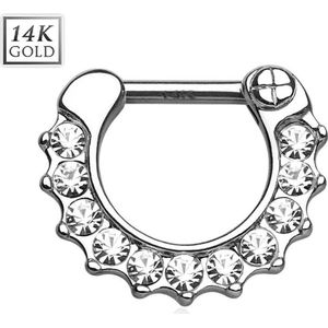 Clicker 14K Jewelled Wit Goud