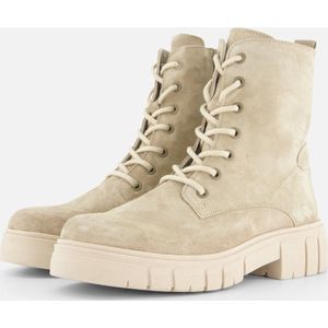 Feyn Paige Veterboots taupe Suede - Maat 40