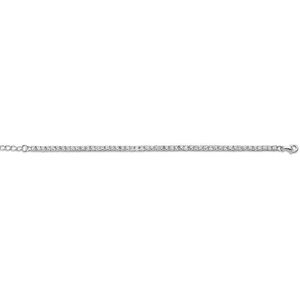 New Bling 9NB 0242 Zilveren tennisarmband - 100 facet zirkonia 3 mm - lengte 17 + 4 cm - zilverkleurig