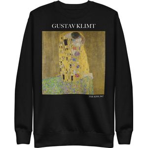 Gustav Klimt 'De Kus' (""The Kiss"") Beroemd Schilderij Sweatshirt | Unisex Premium Sweatshirt | Zwart | S
