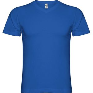 Kobaltblauw 10 pack t-shirt 'Samoyedo' met V-hals merk Roly maat S
