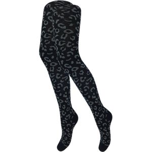 Kindermaillot - Panterprint - Zwart-Grijs - Maat 134/146