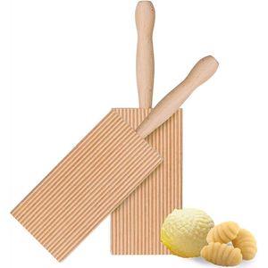 Traditioneel - Gnocchi plankje - Beukenhout - 6x21 cm - Pastamachine - Pastaborden - Pastamaker - Gnocchi