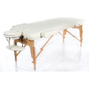RESTPRO Opvouwbare Massagetafel VIP 2 Crème - 2 Zones - 6cm schuimlaag