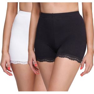 Merry Style Dames Leggings - Shorts - Korte - Viscose - Wielershorts - 2Pack - MS-MS10-294-LE-2P - Zwart/Wit (2Pack) - 3XL