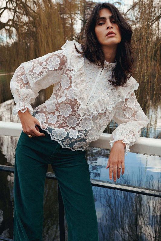 2s3371-12323 Top Ruffle lace