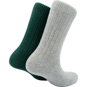 The Sockmaker sokken dames 36-41 - 2-pack Cashmere - duurzaam - Grey and Green
