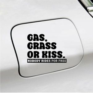 Bumpersticker - Gas Grass Or Kiss - 10x14 - Zwart
