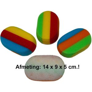 Rojafit Massagespons - Voordeelset 3 Stuks!! - Regenboog kleuren - Afmeting: 14 cm x 9 cm x 5 cm.