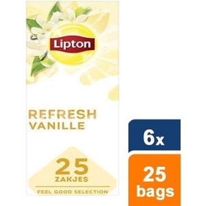 Thee lipton refresh vanille 25x1.5gr | Pak a 25 stuk | 6 stuks