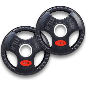 5 KG (2x) Gewichtschijf | Halterschijf Fitness Gewicht | Tri-Grip Weight Plate | Krachttraining Bumperschijf 5KG | 50mm Bumperplates halterset | Sportgewichten | PREMIUM Tri-Gip Gewichten | Comfortabel en Gemakkelijk vasthouden | Ontworpen voor Gyms