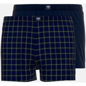 CECEBA heren 2P wijde boxershorts check blauw II