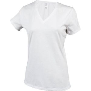 Kariban Dames/dames Feminine Fit Korte Mouwen V Hals T-Shirt (Wit)