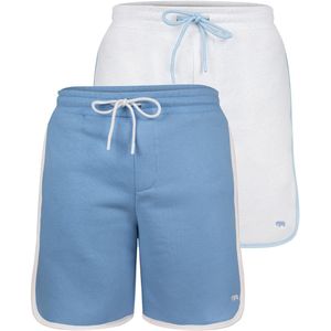 Felix Hardy Jogger Short - Sweatshort - Korte Broek - Sport Broek - Bermuda Katoen - 2 Pack Heren Blauw - Ecru - Xl