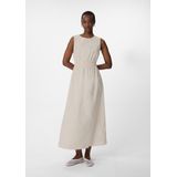 comma - A-lijn Jurk - Lange Poplin - Mouwloos - Katoen
