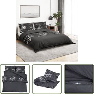 The Living Store Dekbedovertrekset 225x220 cm katoen zwart - Dekbedovertrek - Katoenen Dekbedovertrek - Zwarte Dekbedovertrek - Dekbedovertrek Set - Bedding