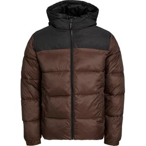 Jack & Jones - Heren Jas winter Toby Puffer Hood - Bruin - Maat M