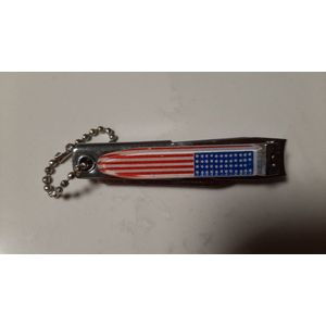 Superdoll nagelknipper trio - nagelschaar - zakmesje - opener - met print amerikaanse vlag rood wit blauw - 6,5 cm - USA