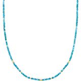 Glanzstücke München - Edelsteen Ketting - Geelgoud - 40 cm - Apatiet Blauw