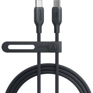 Anker 543 - USB C-naar USB C-kabel (100 W, 180 cm, Black) - USB 2.0 Biologische oplaadkabel voor MacBook Pro 2020 - iPad Pro 2020, iPad Air 4, Samsung Galaxy S21 en meer (kleur)