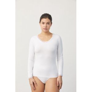 Shirt lange mouwen met kant | YM | katoen | wit