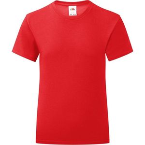 Fruit Of The Loom Meisjes Iconische T-Shirt (Rood)