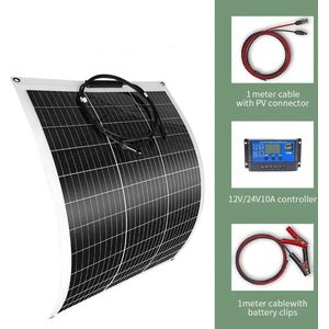 Zonnepanelen - Zonnepaneel Systeem - Monokristallijne Solar Kit - Flexibel - Zonne Energie - 100W - Waterdichte - voor Camping, RV en Thuisgebruik