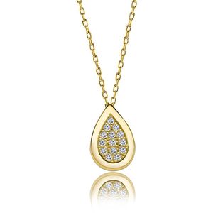 Juwelier Zwartevalk - 14 karaat gouden ketting met druppelhanger 15.073
