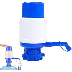 Voor Camping en Thuisgebruik Handmatige Waterpomp Drinkwater Dispenser - Geschikt voor 2-6 Gallon Waterflessen - Extra Korte Buis en Dop - Blauw - 1 stuk