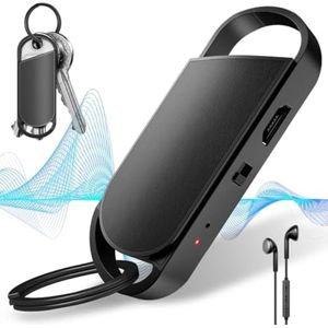 64 GB digitale spraakrecorder, met 750 uur opnamecapaciteit en 30 uur continue opname, draagbare dictafoon voor lezingen/vergaderingen/interviews/klaslokaal, bediening met één toets