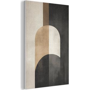 Akoestisch wandpaneel 60x90 cm - Vilt schilderij Geometrische - Vormen - Wit - Akoestische panelen - Geluidsdempende wanddecoratie - Geluidsisolatie woonkamer - Muurdecoratie geluidspanelen