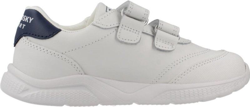 Pablosky Uniseks sportschoenen van leer met klittenbandsluiting, Wit, 21 EU