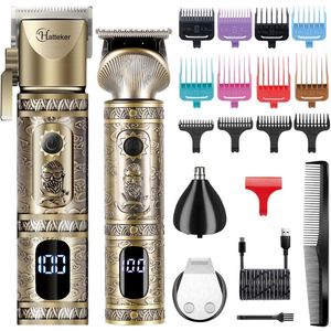 Hatteker Professionele 3-in-1 Tondeuse Set voor Mannen – Draadloze – Haartrimmer, T-Blade Trimmer en Neustrimmer – Complete Grooming Set
