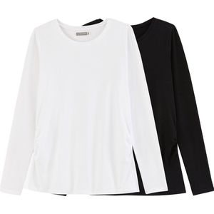 Vertbaudet - Set van 2 T-shirts - Katoen - Lange Mouwen - Zwangerschap