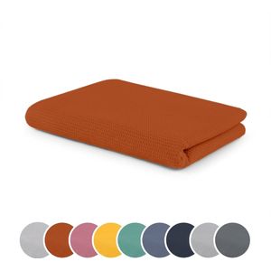 Sleepling - Plaid - Cognac-bruin - 75 x 120 cm - Wafelstructuur - Huidvriendelijk
